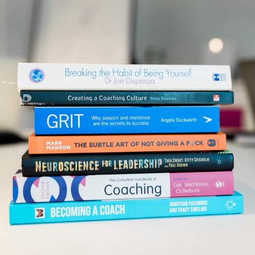 Stack of personal development books